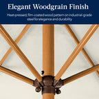 Outdoor Woodgrain Pattern Patio Umbrella Decoration w/ Tilt, Crank - 10ft
