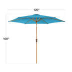 Outdoor Woodgrain Pattern Patio Umbrella Decoration w/ Tilt, Crank - 10ft