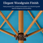 Outdoor Woodgrain Pattern Patio Umbrella Decoration w/ Tilt, Crank - 10ft