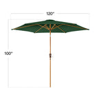 Outdoor Woodgrain Pattern Patio Umbrella Decoration w/ Tilt, Crank - 10ft