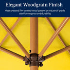 Outdoor Woodgrain Pattern Patio Umbrella Decoration w/ Tilt, Crank - 10ft