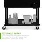 Portable Rolling Cooler Cart w/ Bottle Opener, Catch Tray - 80qt