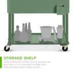 Portable Rolling Cooler Cart w/ Bottle Opener, Catch Tray - 80qt