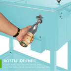 Portable Rolling Cooler Cart w/ Bottle Opener, Catch Tray - 80qt