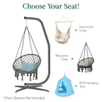 Curved Hanging Hammock C-Stand w/ All-Weather, Steel Frame - Stand Only