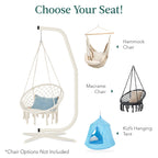 Curved Hanging Hammock C-Stand w/ All-Weather, Steel Frame - Stand Only