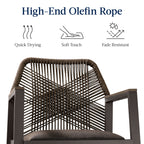Set of 2 Indoor/Outdoor Aluminum Swivel Barstools with Arms All-Weather Rope