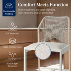 Set of 2 Indoor Outdoor Counter Height Bar Stools w/ All-Weather Rope