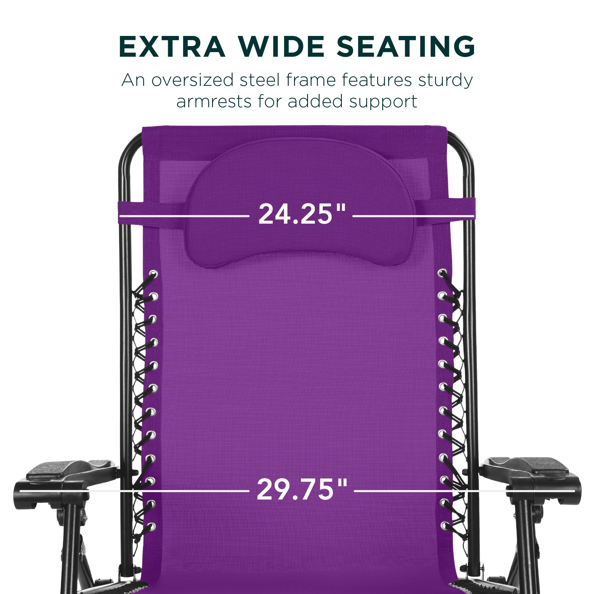 Oversized Reclining Zero Gravity Chair Lounger w/ Cup Holder, Pillow