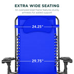 Oversized Reclining Zero Gravity Chair Lounger w/ Cup Holder, Pillow