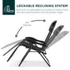 Oversized Reclining Zero Gravity Chair Lounger w/ Cup Holder, Pillow