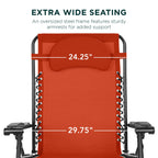 Oversized Reclining Zero Gravity Chair Lounger w/ Cup Holder, Pillow