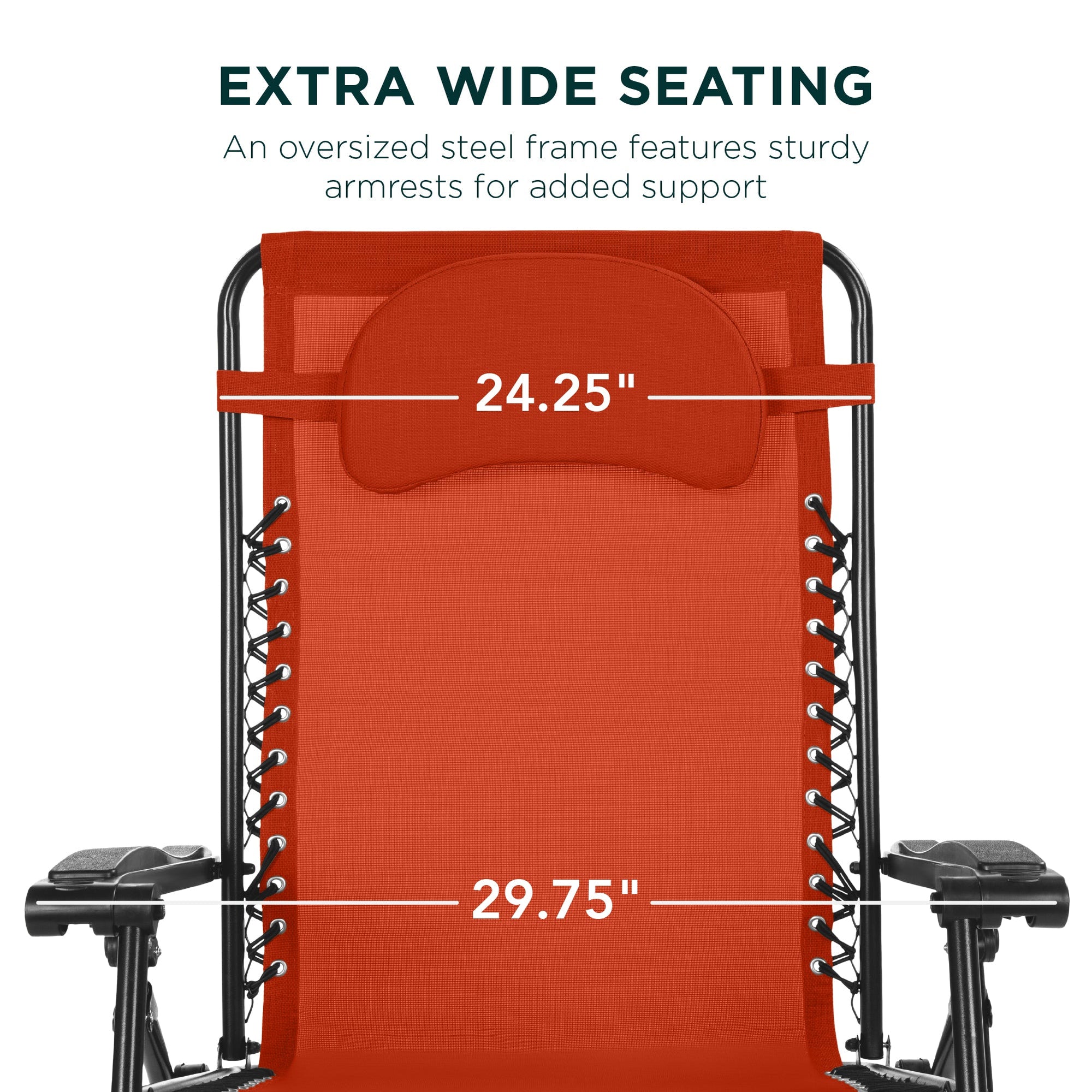 Oversized Reclining Zero Gravity Chair Lounger w/ Cup Holder, Pillow