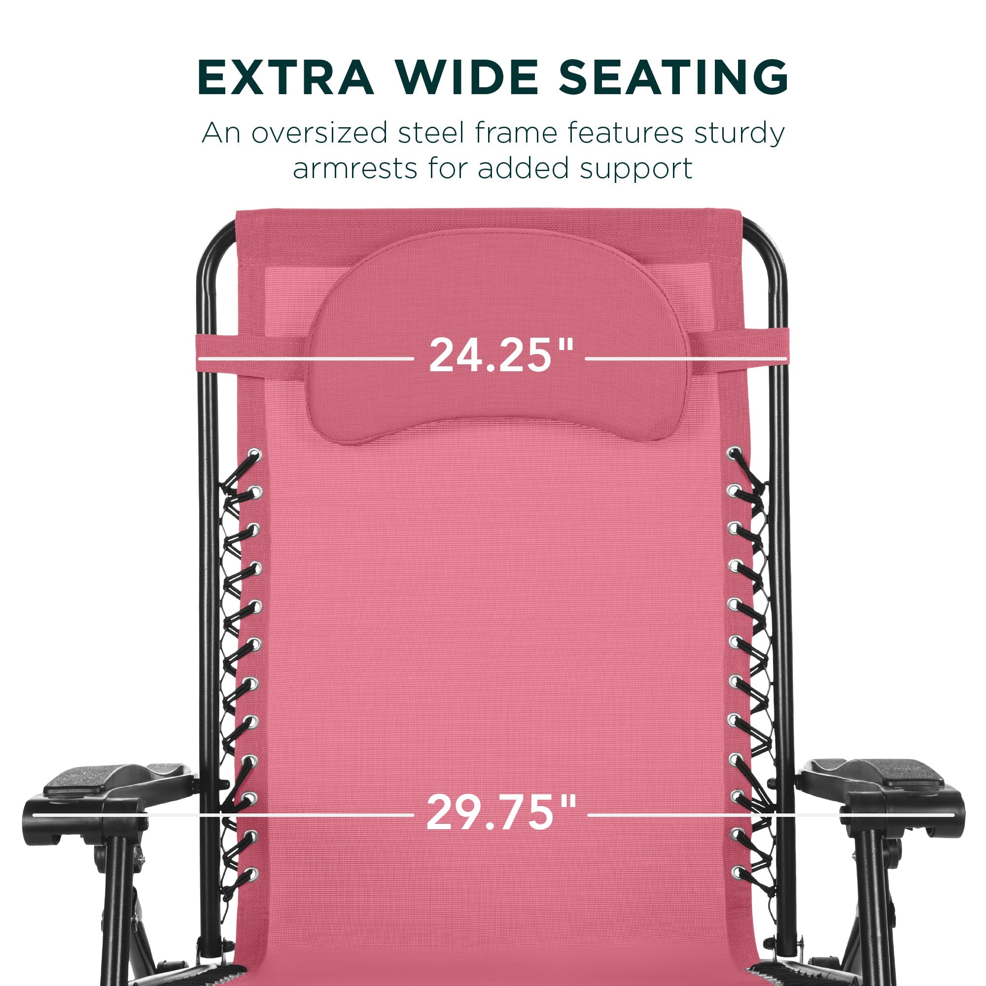 Oversized Reclining Zero Gravity Chair Lounger w/ Cup Holder, Pillow