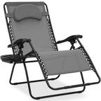 Oversized Reclining Zero Gravity Chair Lounger w/ Cup Holder, Pillow