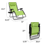 Oversized Reclining Zero Gravity Chair Lounger w/ Cup Holder, Pillow