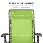 Oversized Reclining Zero Gravity Chair Lounger w/ Cup Holder, Pillow