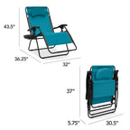 Oversized Reclining Zero Gravity Chair Lounger w/ Cup Holder, Pillow