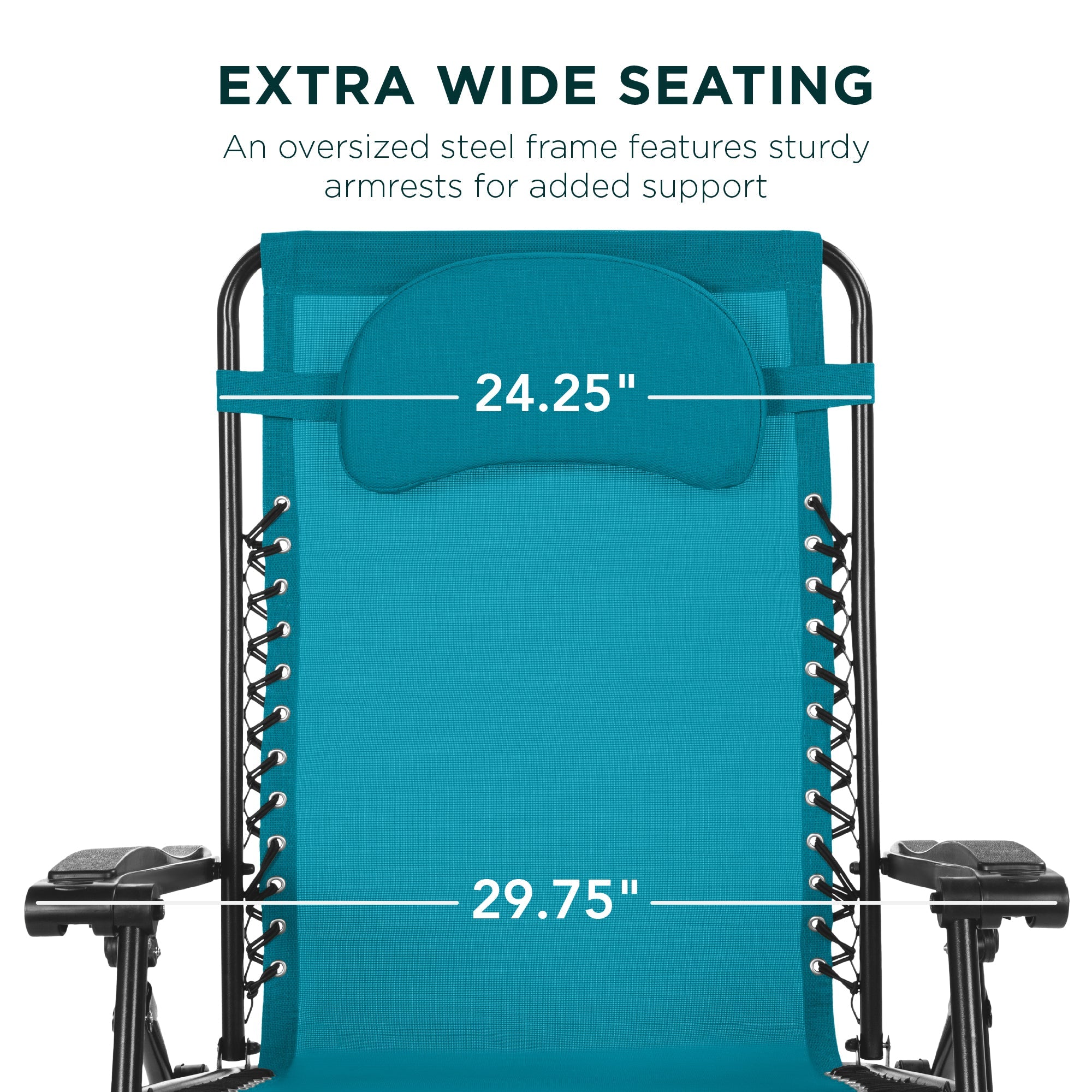 Oversized Reclining Zero Gravity Chair Lounger w/ Cup Holder, Pillow