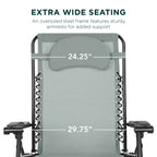 Oversized Reclining Zero Gravity Chair Lounger w/ Cup Holder, Pillow