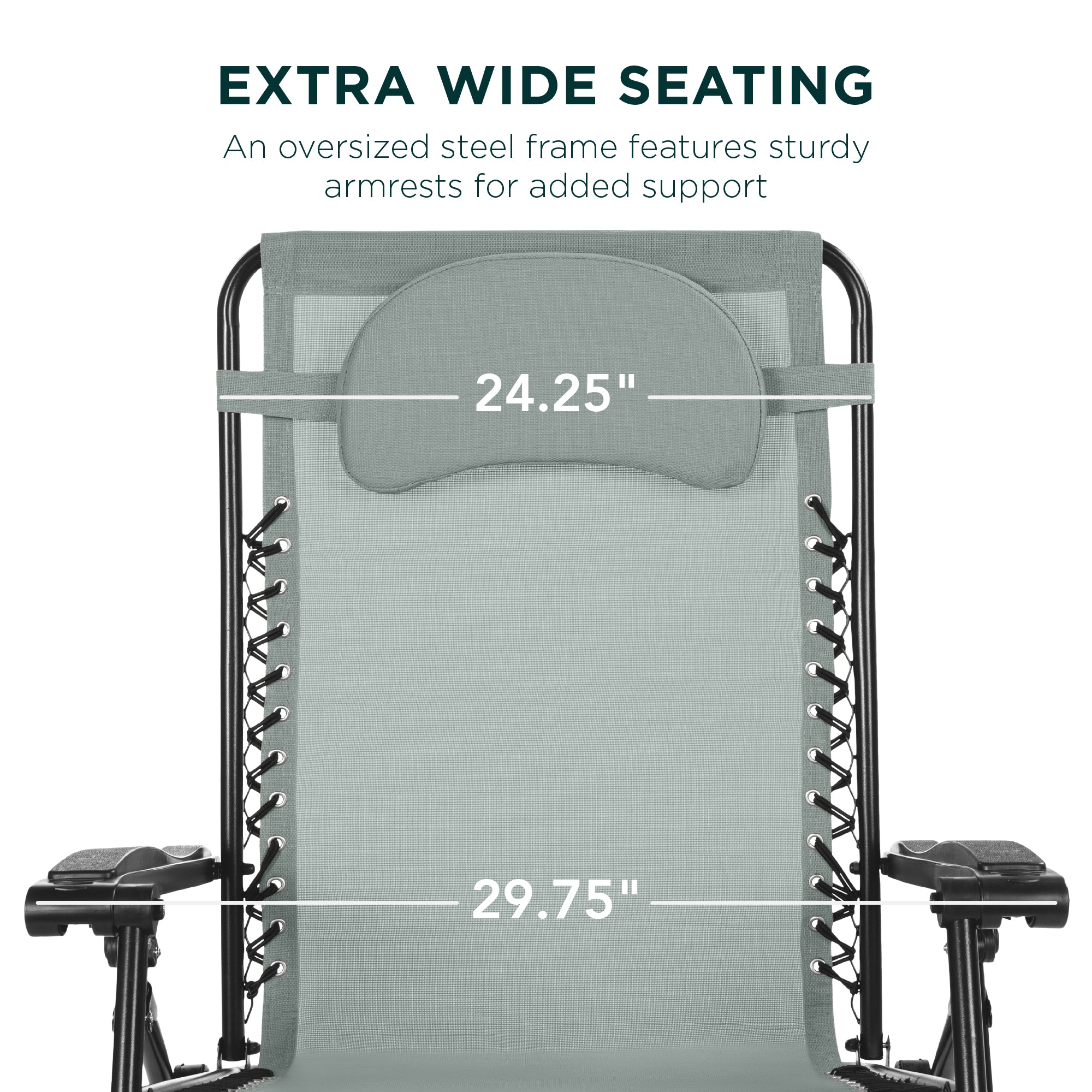 Oversized Reclining Zero Gravity Chair Lounger w/ Cup Holder, Pillow