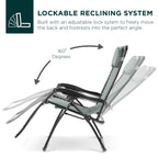 Oversized Reclining Zero Gravity Chair Lounger w/ Cup Holder, Pillow
