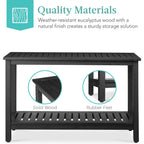 2-Shelf Wooden Console Table Storage Organizer w/ Natural Finish - 48in