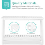 2-Shelf Wooden Console Table Storage Organizer w/ Natural Finish - 48in