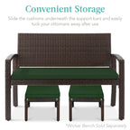 Set of 2 Multipurpose Wicker Ottomans w/ Removable Cushions, Steel Frame