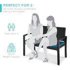 2-Person Wicker Porch Bench for Outdoor, Garden w/ 700lb Capacity - 47in
