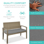 2-Person Wicker Porch Bench for Outdoor, Garden w/ 700lb Capacity - 47in