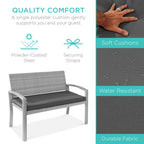 2-Person Wicker Porch Bench for Outdoor, Garden w/ 700lb Capacity - 47in