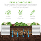 Outdoor Metal Raised Garden Bed for Vegetables, Flowers, Herbs - 8x4x2ft
