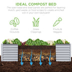Outdoor Metal Raised Garden Bed for Vegetables, Flowers, Herbs - 8x4x2ft