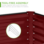 Outdoor Metal Raised Garden Bed for Vegetables, Flowers, Herbs - 8x4x2ft