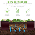 Outdoor Metal Raised Garden Bed for Vegetables, Flowers, Herbs - 8x4x2ft