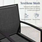 Set of 2 Outdoor Barstools, Patio Chairs w/ Footrests, All-Weather Mesh