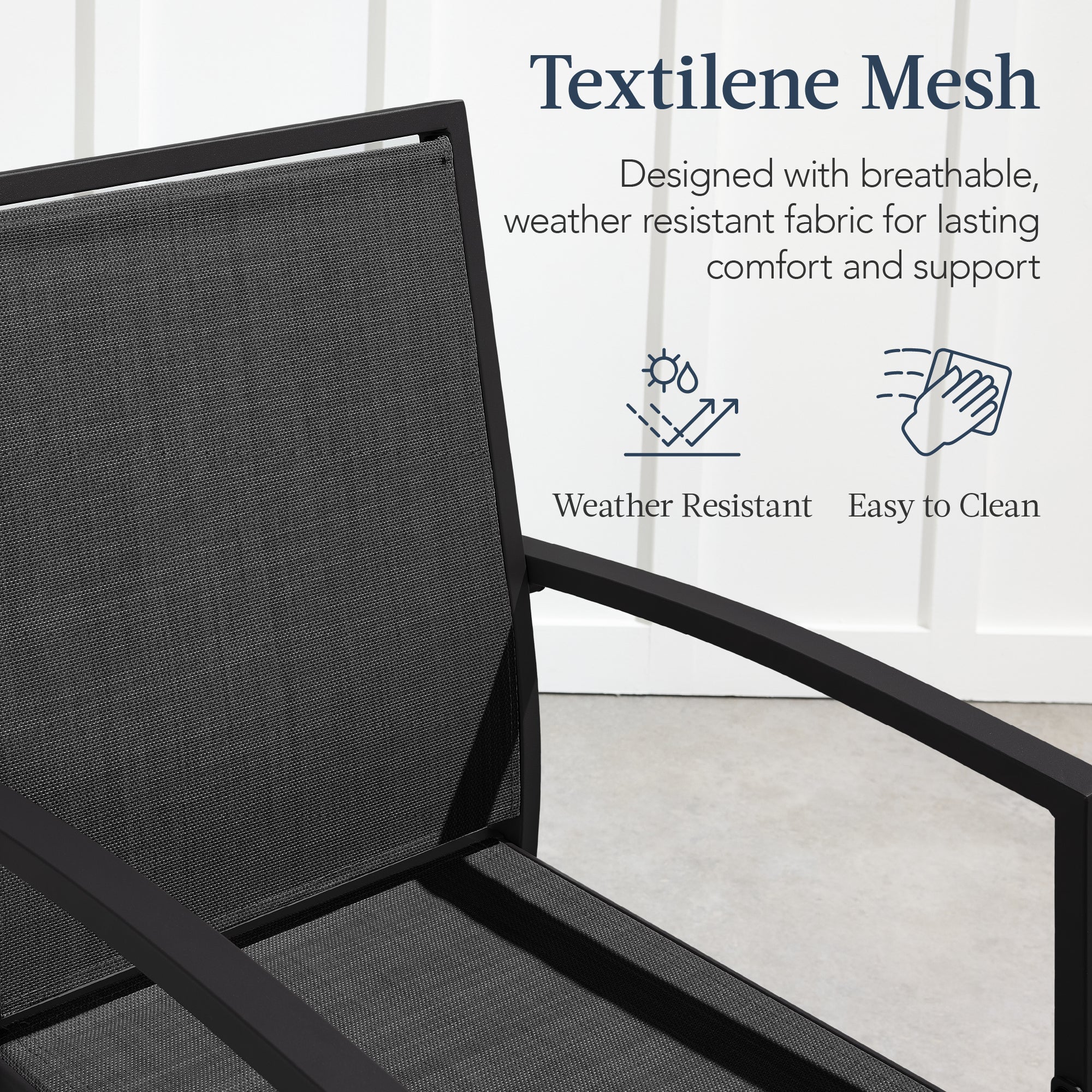 Set of 2 Outdoor Barstools, Patio Chairs w/ Footrests, All-Weather Mesh