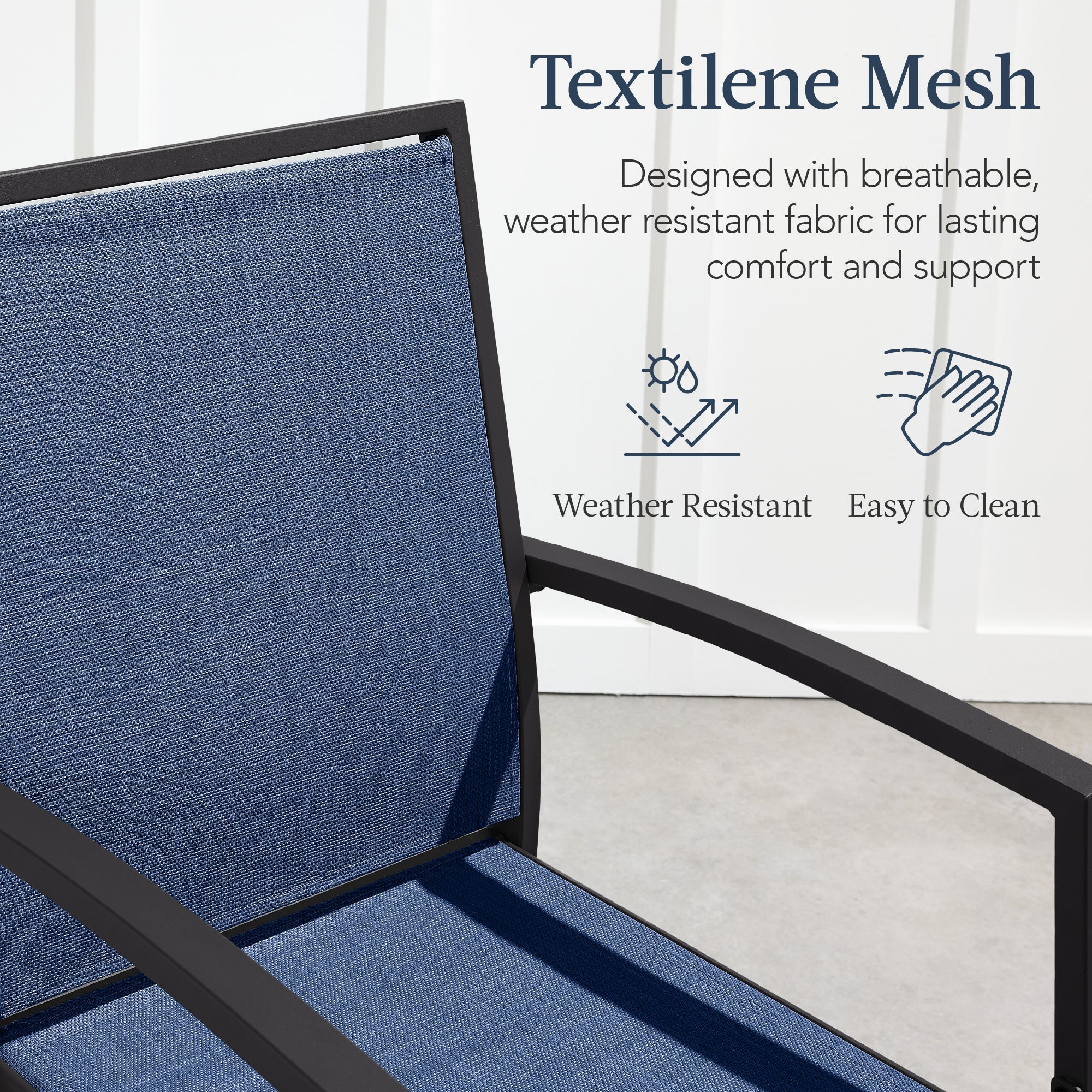 Set of 2 Outdoor Barstools, Patio Chairs w/ Footrests, All-Weather Mesh