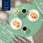 3-Piece Small Folding Patio Bistro Set w/ 2 Chairs