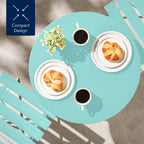 3-Piece Small Folding Patio Bistro Set w/ 2 Chairs