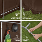 Outdoor Fabric Storage Shed w/ Metal Frame, Dual Zipper Doors - 10x8ft