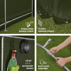 Outdoor Fabric Storage Shed w/ Metal Frame, Dual Zipper Doors - 10x8ft