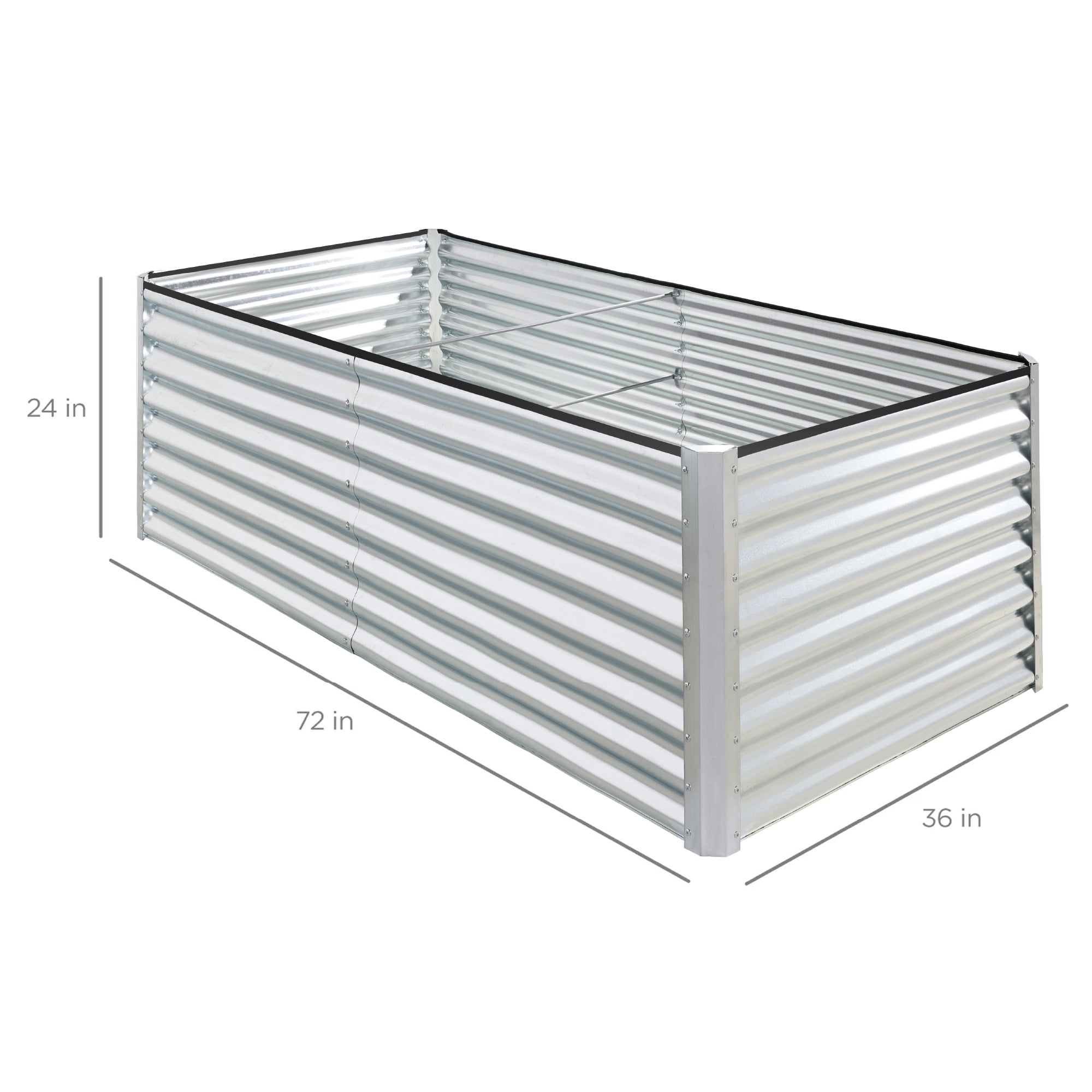 Outdoor Metal Raised Garden Bed for Vegetables, Flowers, Herbs - 6x3x2ft