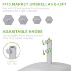 Fillable Mobile Umbrella Base Stand w/ 4 Wheels, 2 Locks, 123lb Capacity
