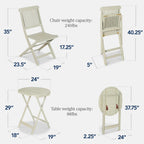 3-Piece Acacia Wood Bistro Set w/ Folding Table, 2 Chairs