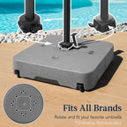 Outdoor Cantilever Base w/ Wheels, Locks, Fillable 330lb Capacity