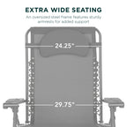 Oversized Reclining Zero Gravity Chair Lounger w/ Cup Holder, Pillow