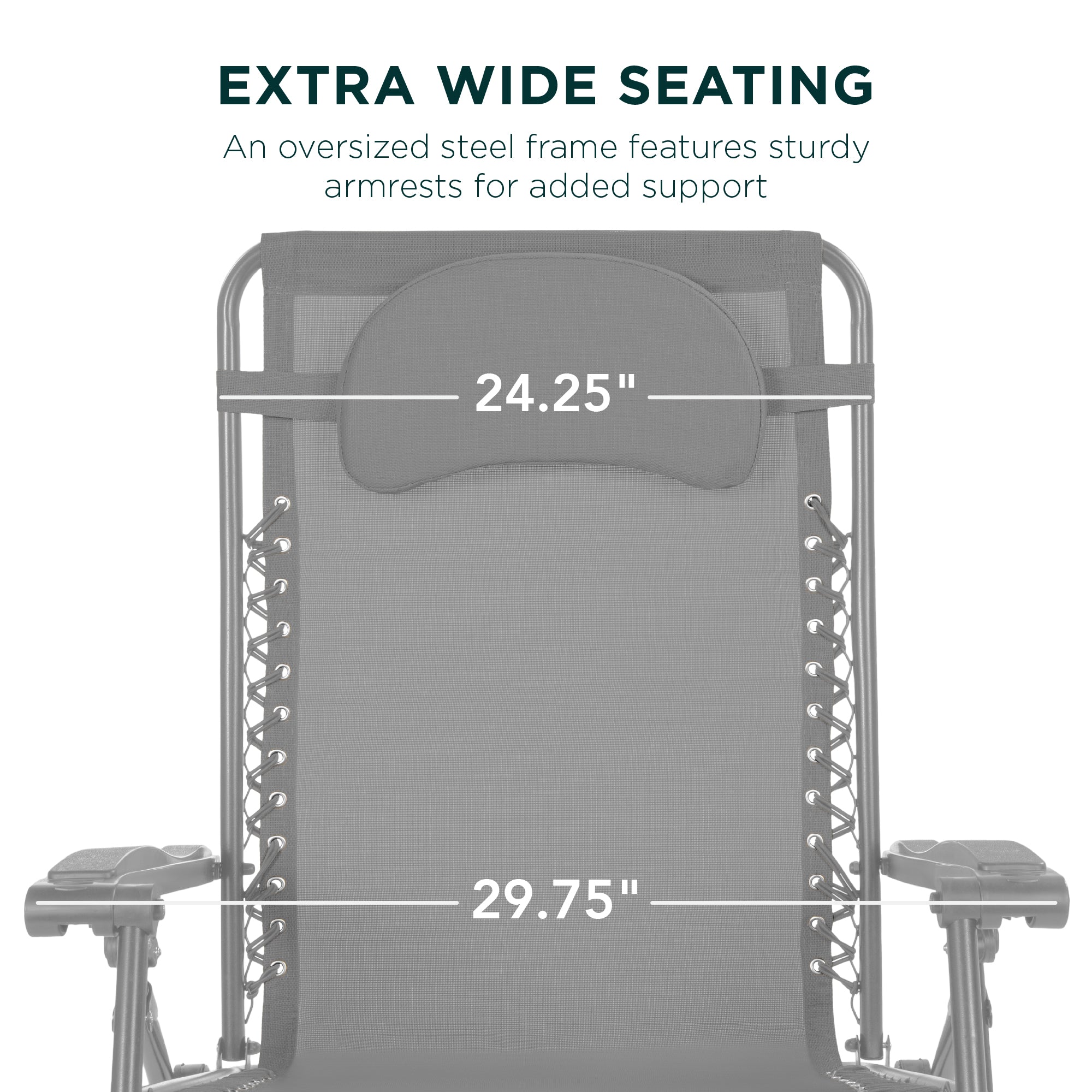 Oversized Reclining Zero Gravity Chair Lounger w/ Cup Holder, Pillow