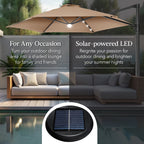 360 LED Rotating Cantilever Offset Patio Umbrella - 10ft